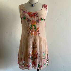 Stunning Free People sheer sequined top size xs